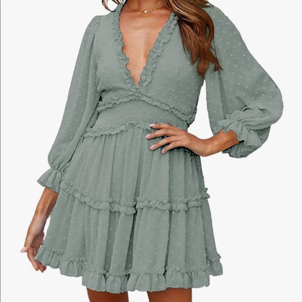 Long Sleeve Ruffled Dress